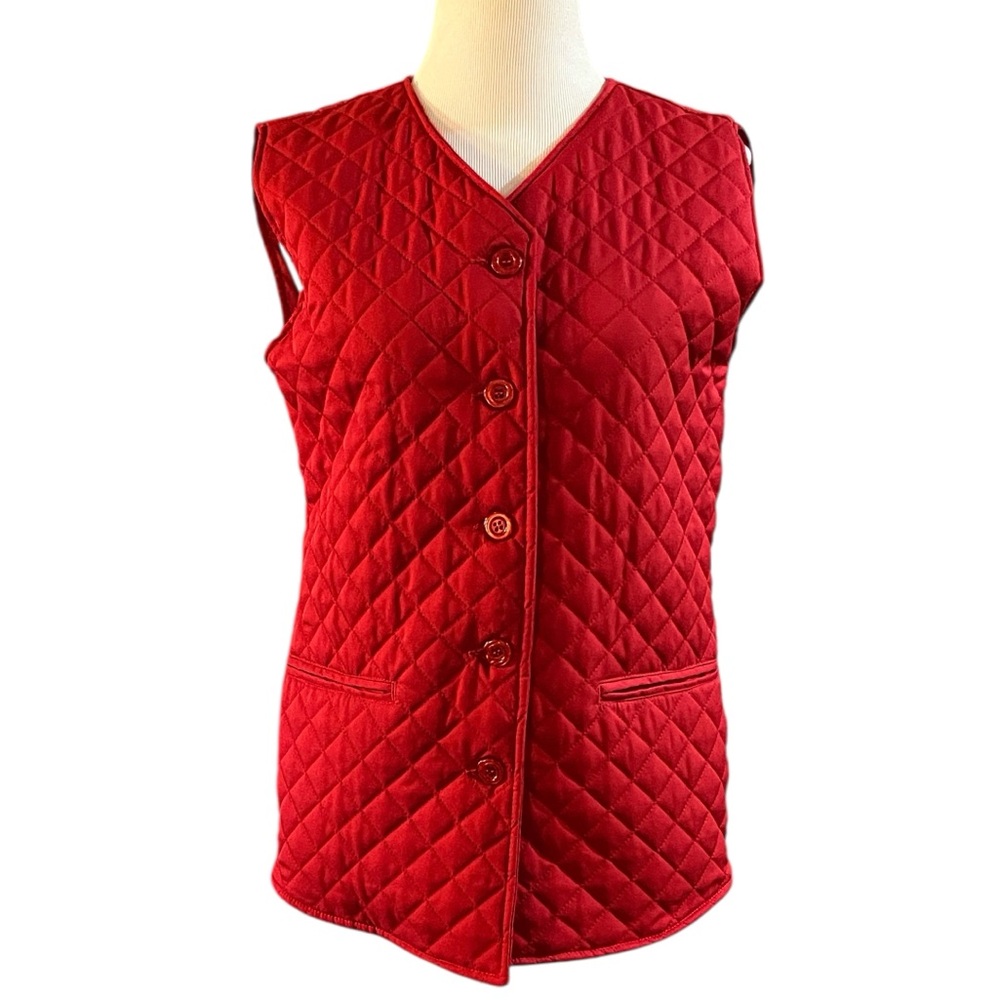 DRAPERS & DAMONS QUILTED LIGHTWEIGHT PUFFER UTILITY VEST RED SIZE SMALL